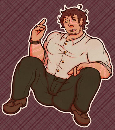 I was told to draw a sexy dude in a business outfit. I made him do Peter Griffin Cosplay...
